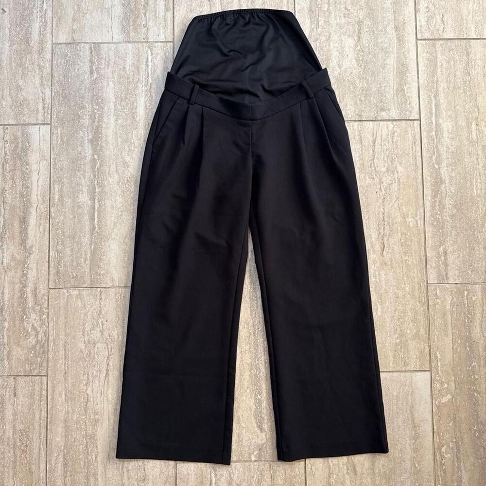 Abercrombie Sloane Maternity Trousers Wide Leg Pant Black Officecore Dressy 25 0